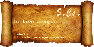 Simtion Csongor névjegykártya